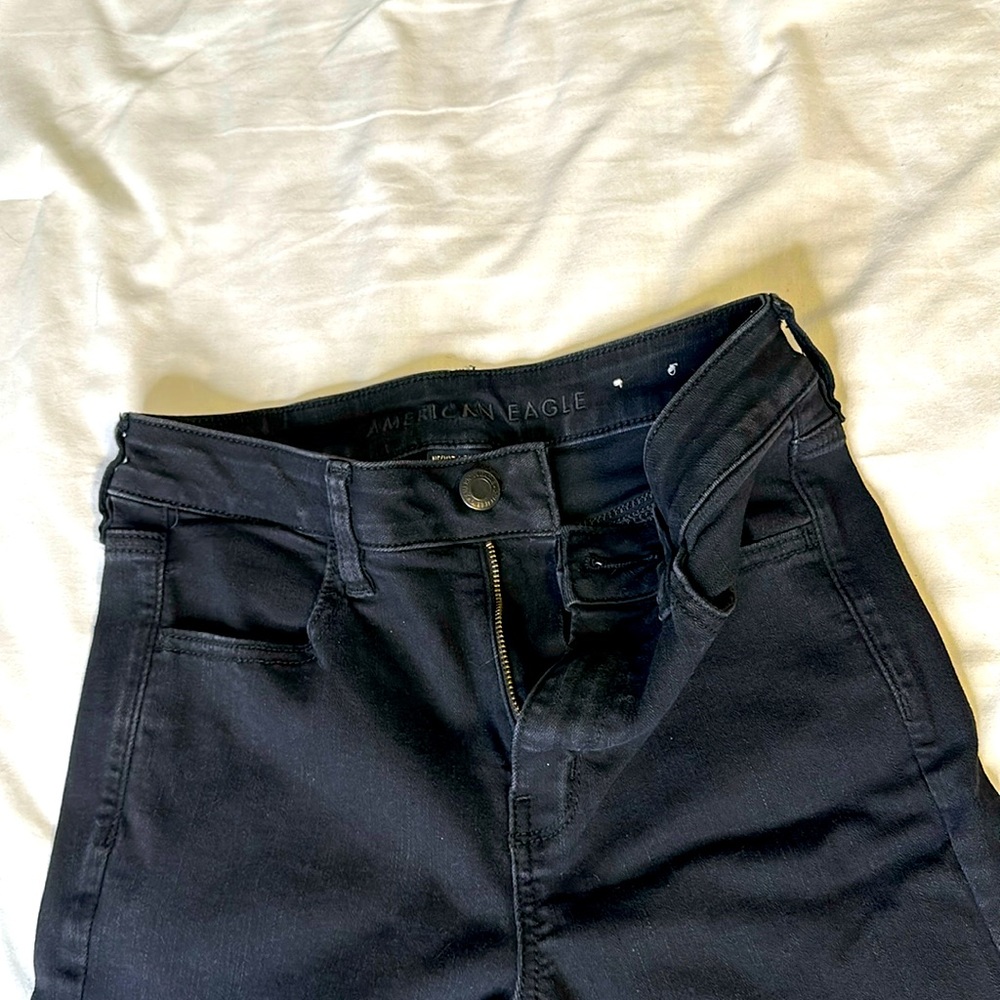 American eagle women’s jeans all black size 6